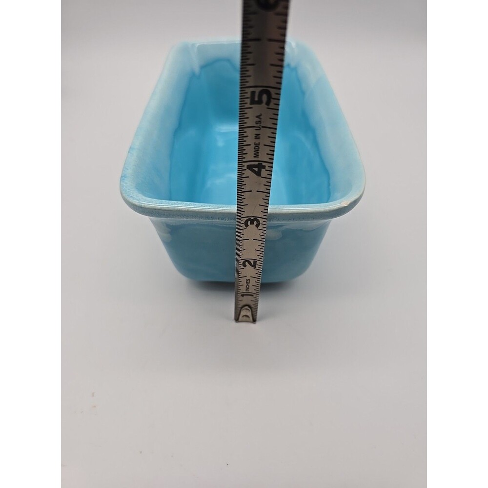 Vintage Judy of California Blue Drip Rectangular Planter - Picture 9 of 11